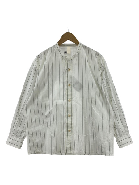 MHL. WORKWEAR STRIPE COTTON LSシャツ S ホワイト