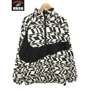 NIKE SWOOSH WOVEN ハーフジップ ナイロンジャケット 白黒 M