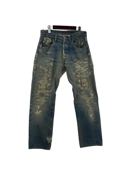 levi's 501 big e ボタン裏6 ダメージ