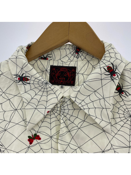 EVISU 半袖シャツ 90s Spider Rayon Open Coller Shirts 40
