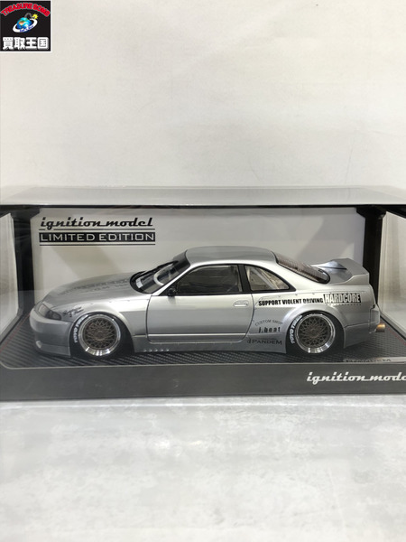 1/18スケールカー イグニッションモデル PANDEM GT-R(BCNR33) シルバー RB26DETTエンジン付属[値下]