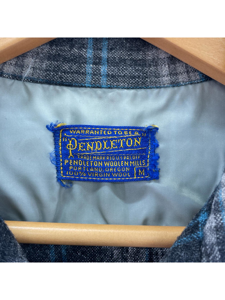 PENDLETON 長袖シャツ チェックシャツ グレー 青