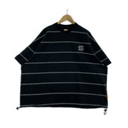 半袖Tシャツ・カットソー SEESEE/ロゴボーダー/ドローコード/黒