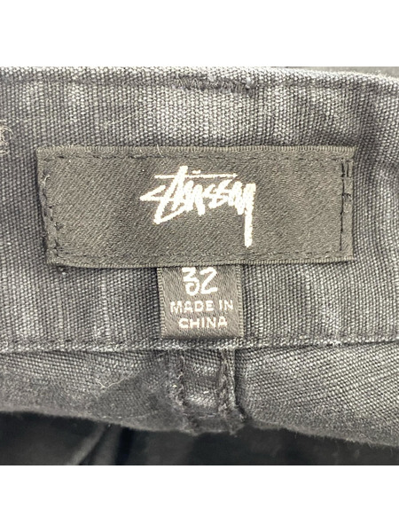 STUSSY パンツ リップストップ カーゴパンツ 黒