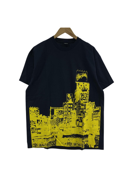 STUSSY S/Sカットソー/ネイビー/L