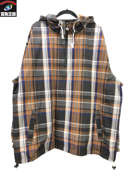 Keboz/CHECK HALF ZIP-UP HOODED SHIRT/M/ケボズ｜商品番号