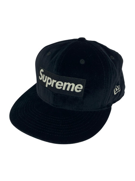 Supreme 22AW Velour Box Logo Cap NEW ERA ベロアキャップ ブラック
