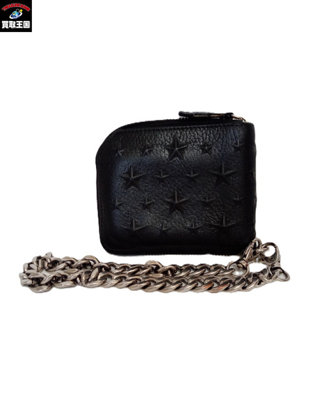 JIMMYCHOO/エンボス/チェーン/コンパクトウォレット