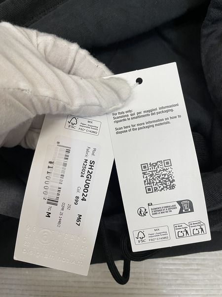 MM6 25AW REFLECTOR HOODIE M 黒