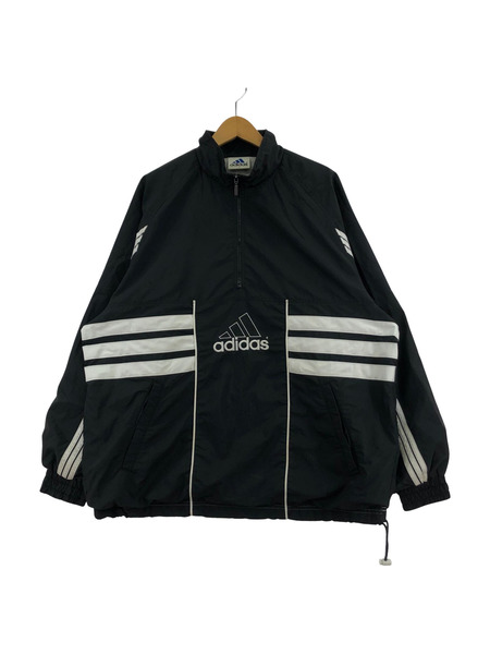 adidas PO ナイロン ハーフジップジャケット ブラック