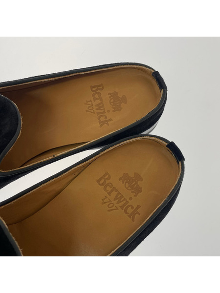 BerwicK シューズ スウェード タッセルローファー BLK