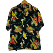 SUN SURF 半袖シャツ HAWAII MUSICAL アロハシャツ ブラック (M) SS39018