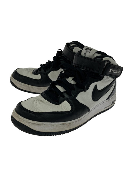 Stussy x NIKE AIR FORCE 1 MID BLACK WHITE 26.5cm[値下]