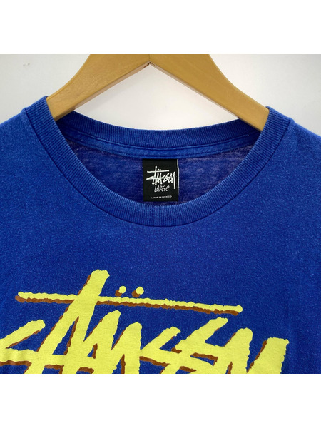 STUSSY ワールドツアー S/S TEE 青 (L)