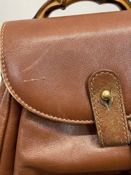 GUCCI バンブー レザーミニリュック 茶