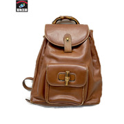 GUCCI バンブー レザーミニリュック 茶