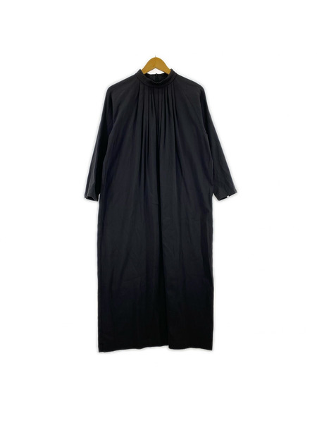 evam eva 長袖ワンピース cotton double stand collar (2)