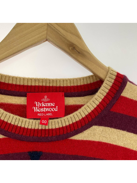 Vivienne Westwood red label ニット・セーター マルチボーダー オーブ 00 赤系