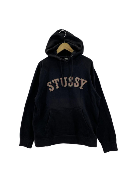 00s STUSSY プルオーバーパーカー (M) 黒