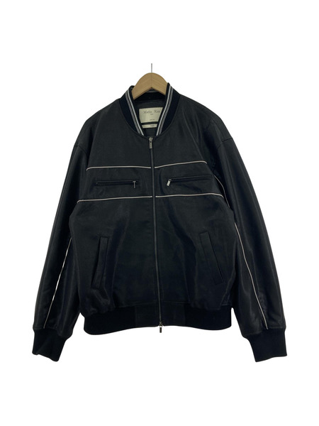 Matin Kim Leather Baseball Jumper レザーベースボールジャンパー ブラック