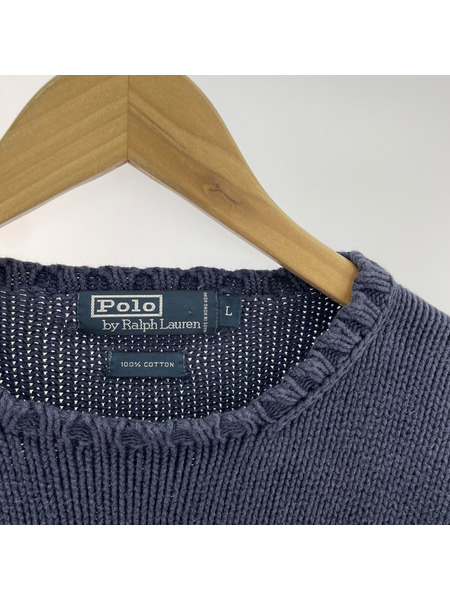 POLO RALPH LAUREN ニット・セーター 90s 星条旗 ニットカットソー(L)紺
