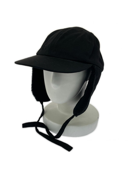 COMESANDGOES CLEAR TWILL EAR CAP イヤーフラップキャップ ブラック