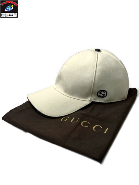 GUCCI 6Pベースボールキャップ 白 SizeXL グッチ 帽子 野球帽 GG 