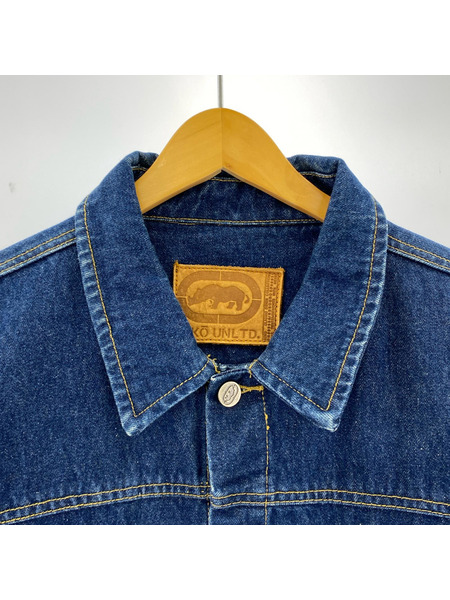 ジャケット ECKO UNLTD 紺 ブルー デニム トラッカー ジャケット Gジャン M
