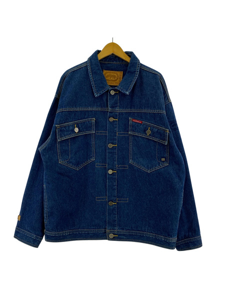 ジャケット ECKO UNLTD 紺 ブルー デニム トラッカー ジャケット Gジャン M