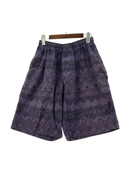 STUSSY 00s 復刻 タムタム柄 イージーショーツ M 紫