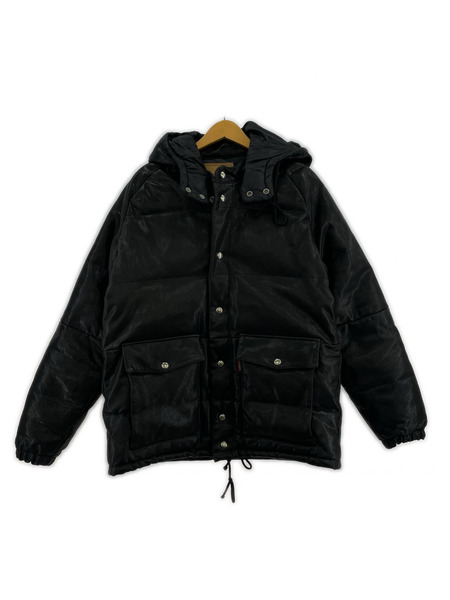 WEIRDO ダウンジャケット ゴートスキン レザーダウンジャケット 黒 (XL)