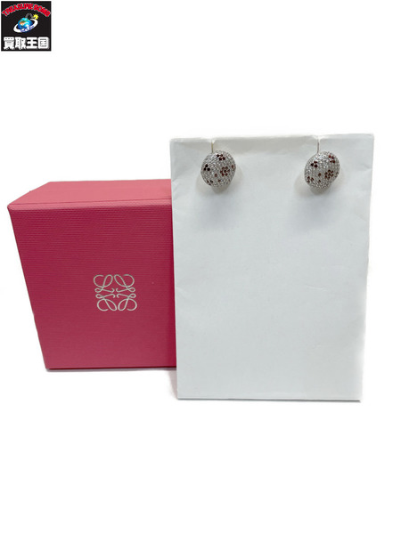 LOEWE アナグラムペブルピアス シルバー