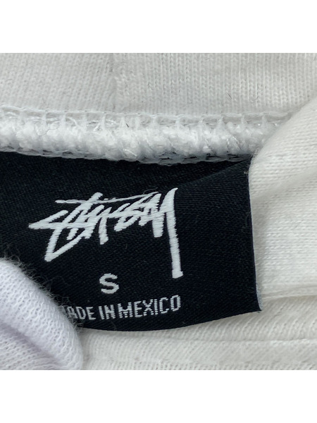 STUSSY ストックロゴ/カットソーパーカー S 白