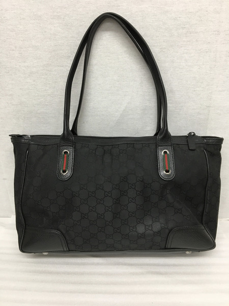 GUCCI シェリーライン GGナイロン トートバッグ 黒 293599