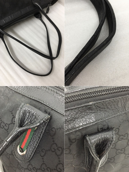 GUCCI シェリーライン GGナイロン トートバッグ 黒 293599