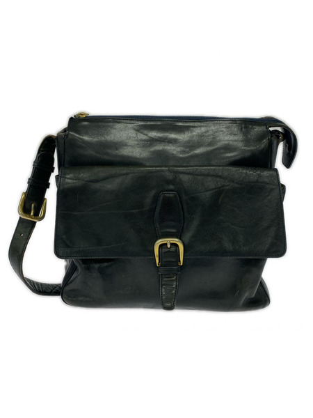 ショルダーバッグ HIROFU レザーショルダーバッグ ブラック