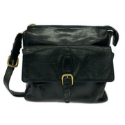 ショルダーバッグ HIROFU レザーショルダーバッグ ブラック