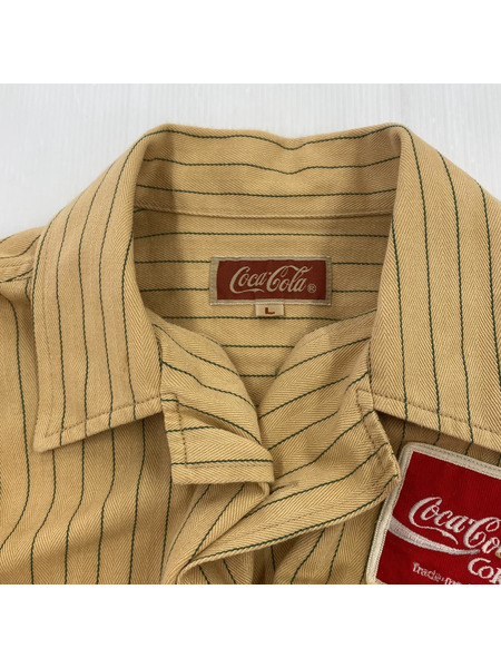 CocaCola ストライプシャツ (L)