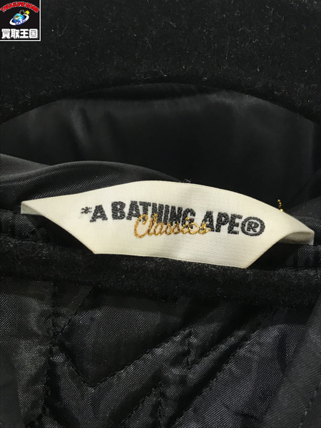 A BATHING APE SHARK HOODIE DOWN JACKET/L/アベイシングエイプ/黒/白/ジャケット