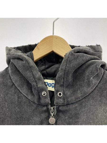 9090 ジャケット ダックフーディジャケット 黒 (L)