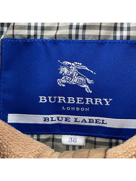 BURBERRY BLUE LABEL キルテイング ダウン コート ベージュ 38