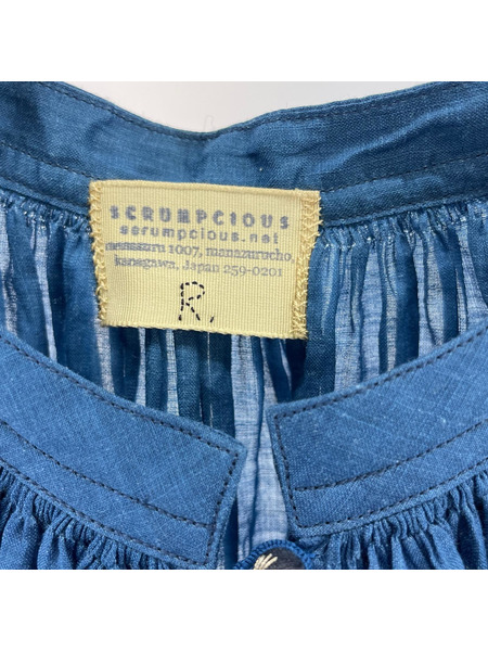 長袖ワンピース scrumpcious シャツワンピース 青
