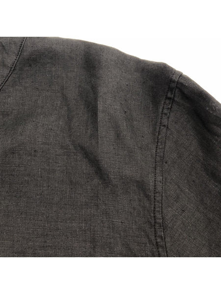 MITTAN LINEN PULLOVER S/S SHIRT BLACK SIZE:3