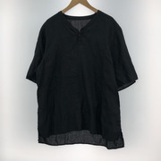 MITTAN LINEN PULLOVER S/S SHIRT BLACK SIZE:3