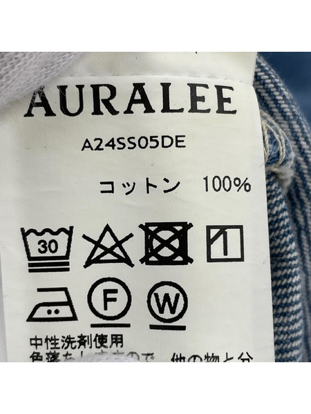 AURALEE 長袖シャツ SELVEDGE FADED LIGHT DENIM P/O SHIRT