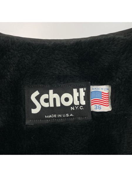 schott ジャケット schott アクリルボアライナー ブラック