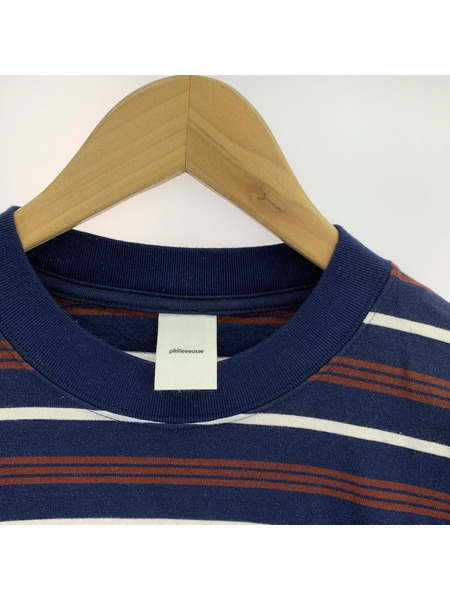 半袖Tシャツ・カットソー plllllleeeasse/ボーダー/紺