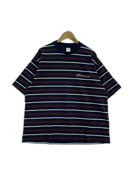 半袖Tシャツ・カットソー plllllleeeasse/ボーダー/紺
