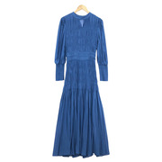 AMERI REFINED SHIRRING DRESS BLU