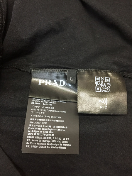 PRADA ラバーTシャツ ポケットTee L ブラック SJN250 R192 710